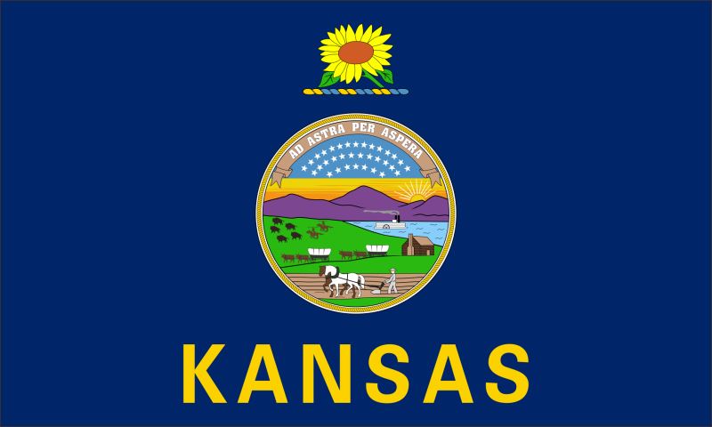 Kansas – Flaga – Magnes żywiczny - obrazek 2