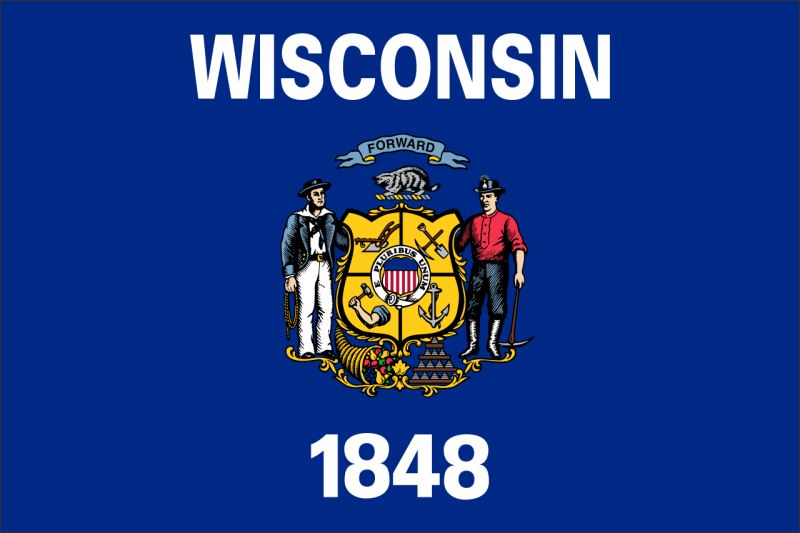 Wisconsin – Flaga – Magnes żywiczny - obrazek 2