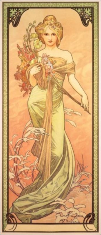 Alfons Mucha - Wiosna – Magnes żywiczny - obrazek 2