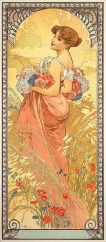 Alfons Mucha - Lato – Magnes żywiczny - obrazek 2