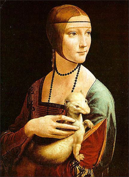 Živicová magnetka - Da Vinci - Dáma s hranostajom - obrazek 2