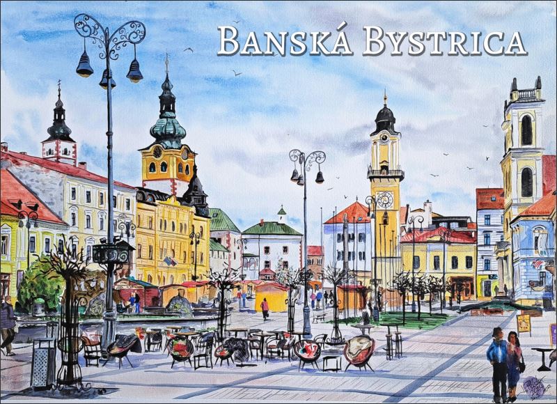Bańska Bystrzyca - Malarstwo - Kwadrat SNP – Magnes żywiczny - obrazek 2
