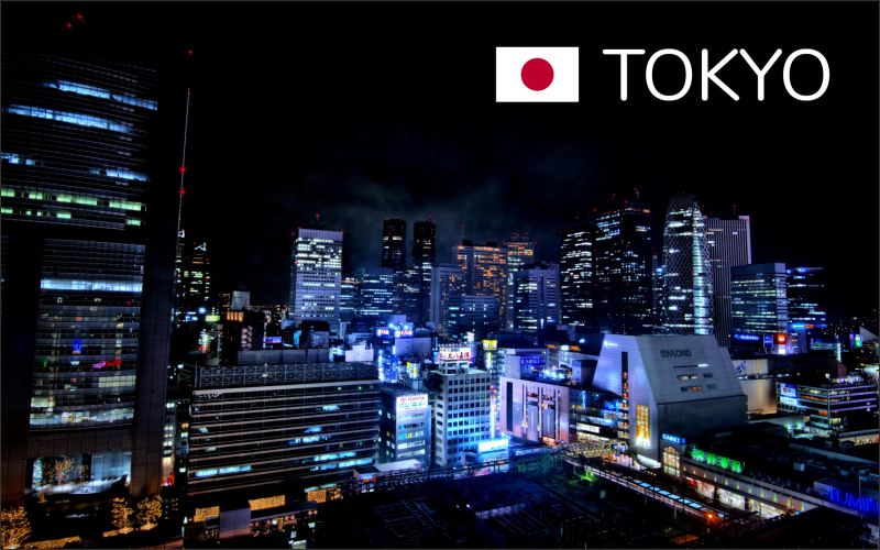 Japonia - Tokio nocą – Magnes żywiczny - obrazek 2