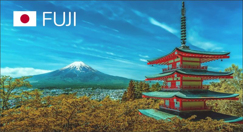 Japonia - góra Fudżi - pagoda Chureito – Magnes żywiczny - obrazek 2