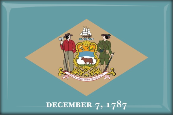 Živicová magnetka - vlajka Delaware