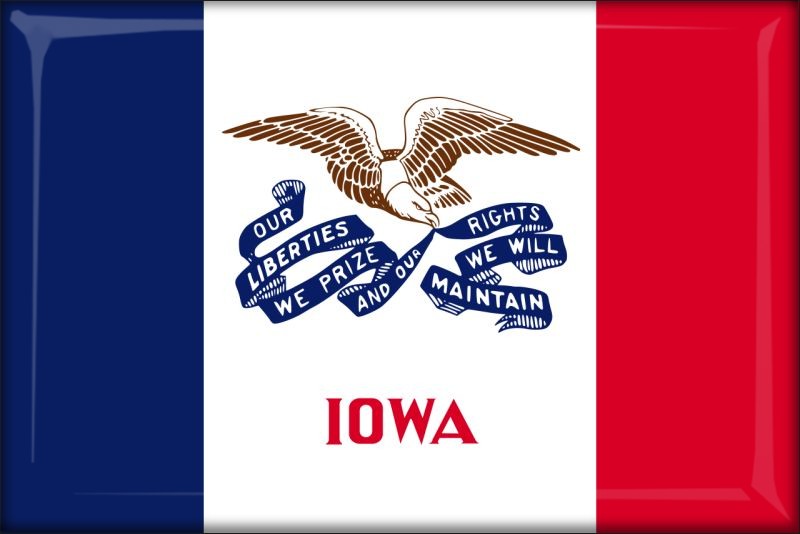Živicová magnetka - vlajka Iowa
