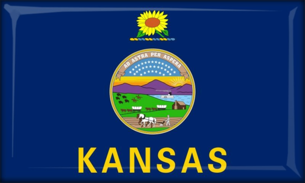 Živicová magnetka - vlajka Kansas