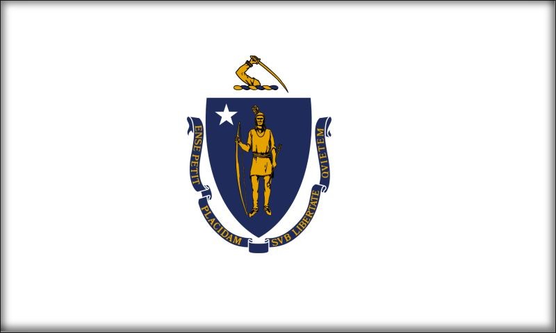 Živicová magnetka - vlajka Massachusetts