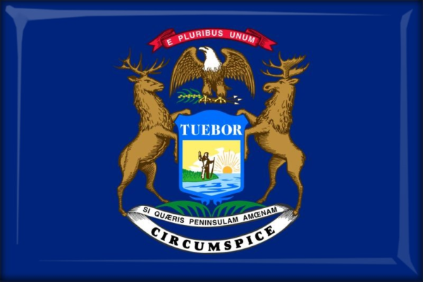 Živicová magnetka - vlajka Michigan