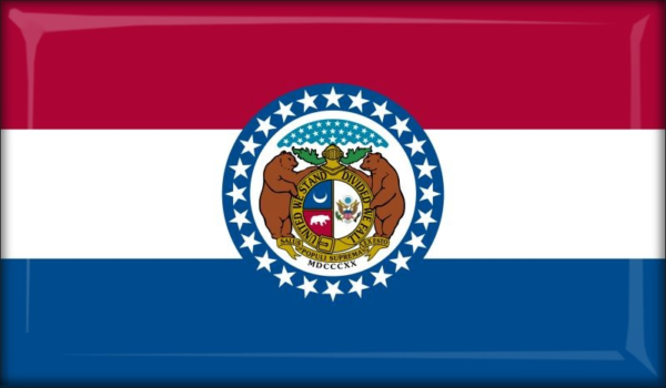 Živicová magnetka - vlajka Missouri