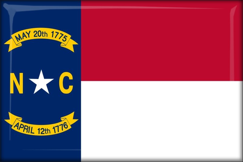 Živicová magnetka - vlajka North Carolina