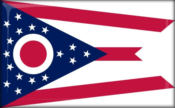 Ohio – Flaga – Magnes żywiczny