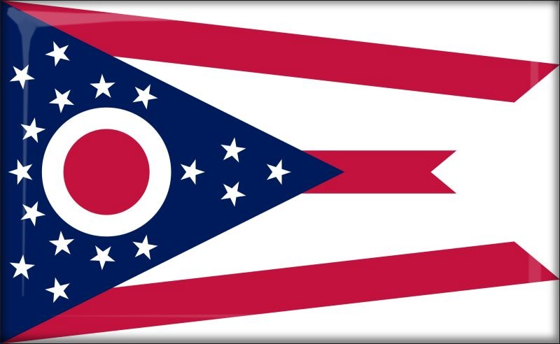 Ohio – Flaga – Magnes żywiczny