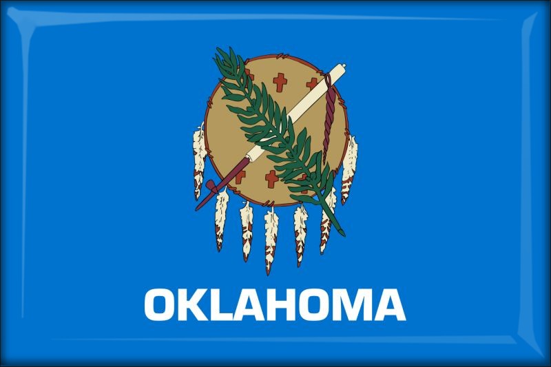 Oklahoma – Flaga – Magnes żywiczny