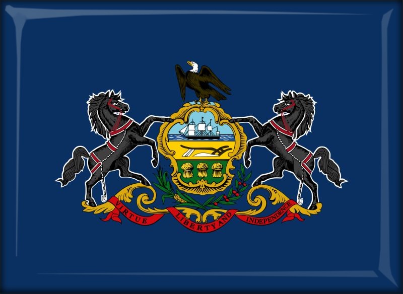 Živicová magnetka - vlajka Pennsylvania