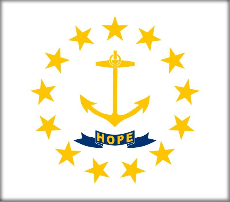 Živicová magnetka - vlajka Rhode Island