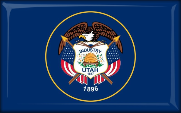 Utah – Flaga – Magnes żywiczny