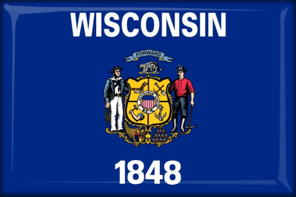 Wisconsin – Flaga – Magnes żywiczny