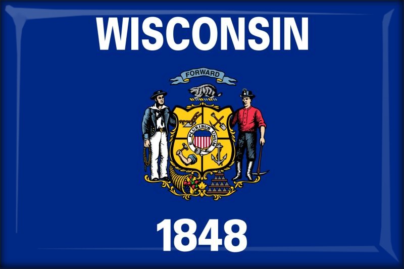 Wisconsin – Flaga – Magnes żywiczny