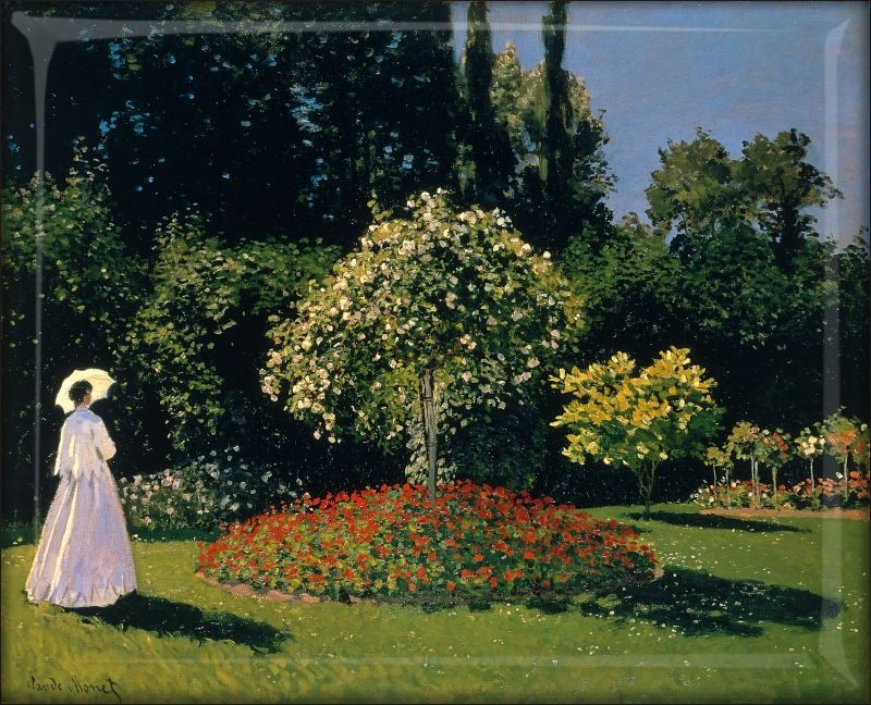 Živicová magnetka - Monet - Dáma v záhrade
