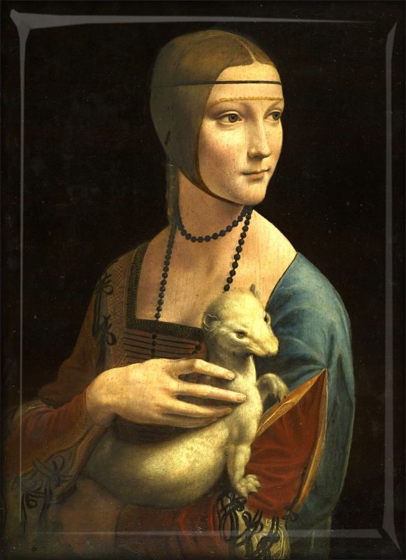 Živicová magnetka - Da Vinci - Dáma s hranostajom