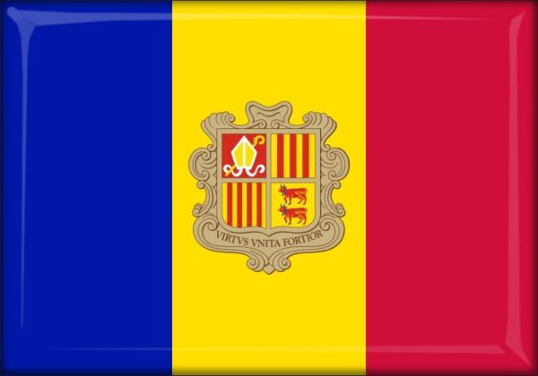 Živicová magnetka - vlajka Andorra