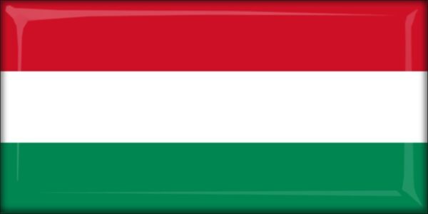 Živicová magnetka - vlajka Maďarsko - štátna (1:2)