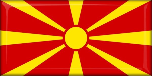 Macedonia Północna – Flaga – Magnes żywiczny