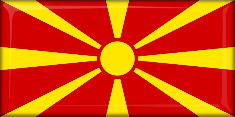 Macedonia Północna – Flaga – Magnes żywiczny