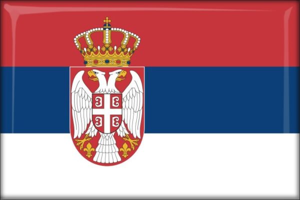 Serbia – Flaga – Magnes żywiczny