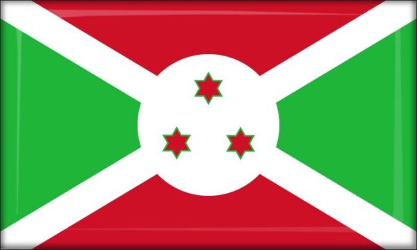 Burundi – Flaga – Magnes żywiczny