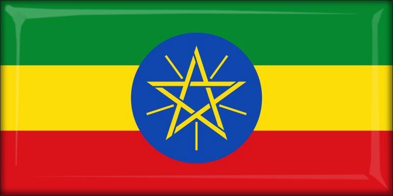 Etiopia – Flaga – Magnes żywiczny