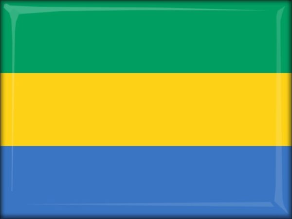 Gabon – Flaga – Magnes żywiczny
