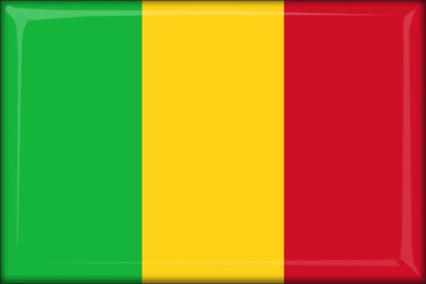 Mali – Flaga – Magnes żywiczny