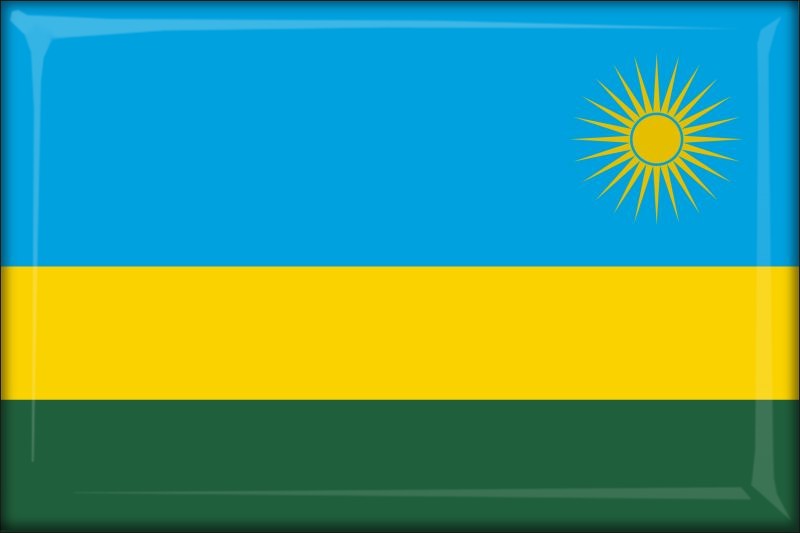Rwanda – Flaga – Magnes żywiczny