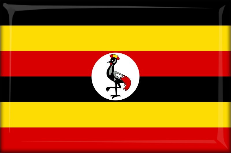 Uganda – Flaga – Magnes żywiczny