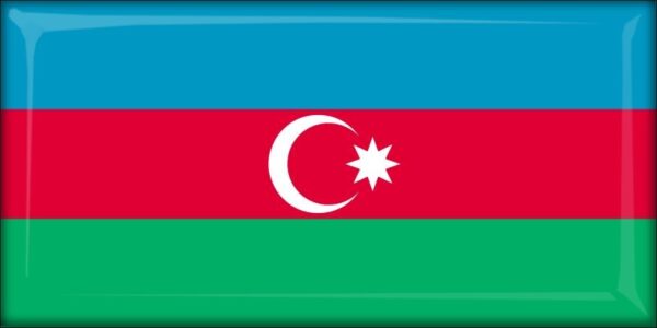 Azerbejdżan – Flaga – Magnes żywiczny