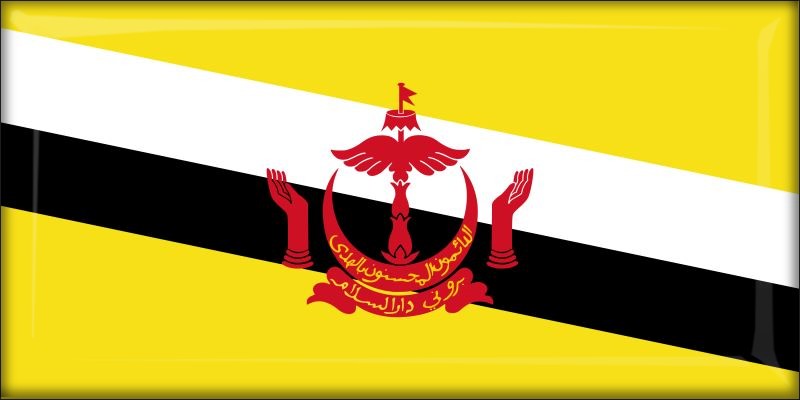 Brunei – Flaga – Magnes żywiczny