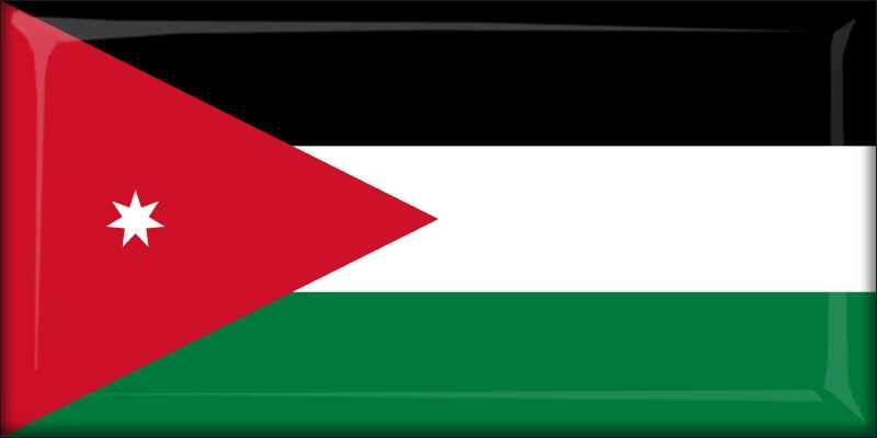 Jordania – Flaga – Magnes żywiczny