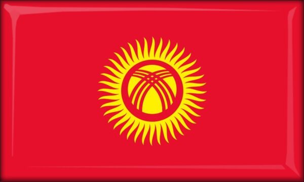 Kirgistan – Flaga – Magnes żywiczny