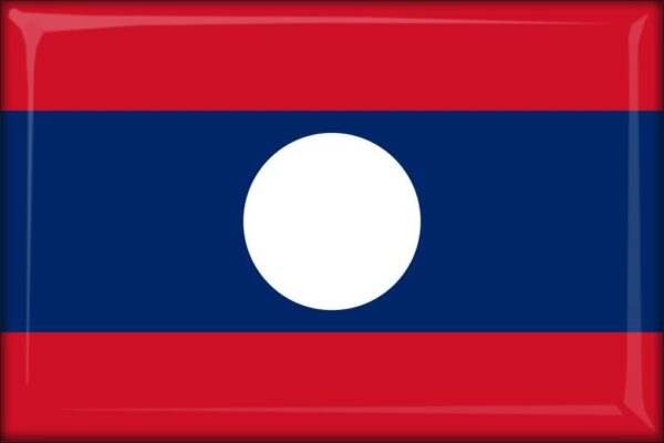 Laos – Flaga – Magnes żywiczny