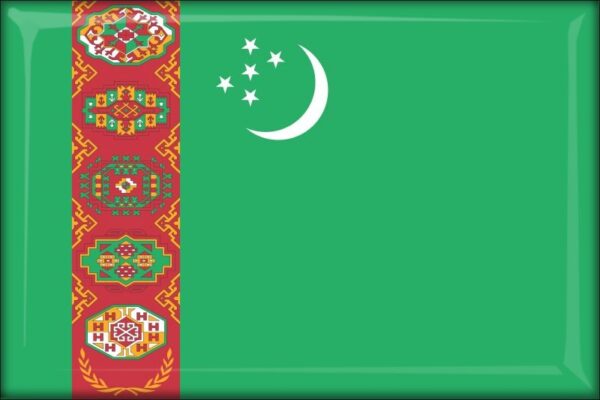 Turkmenistan – Flaga – Magnes żywiczny