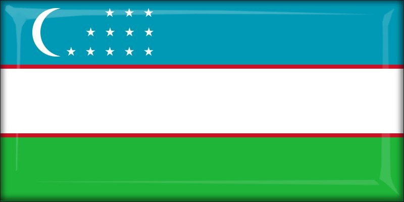 Uzbekistan – Flaga – Magnes żywiczny