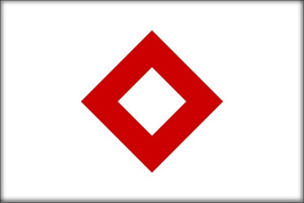 Czerwony kryształ – Flaga – Magnes żywiczny