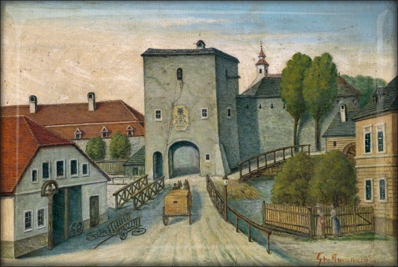 Živicová magnetka - Andrej Stollmann, Banská Bystrica - Dolná brána, 1925