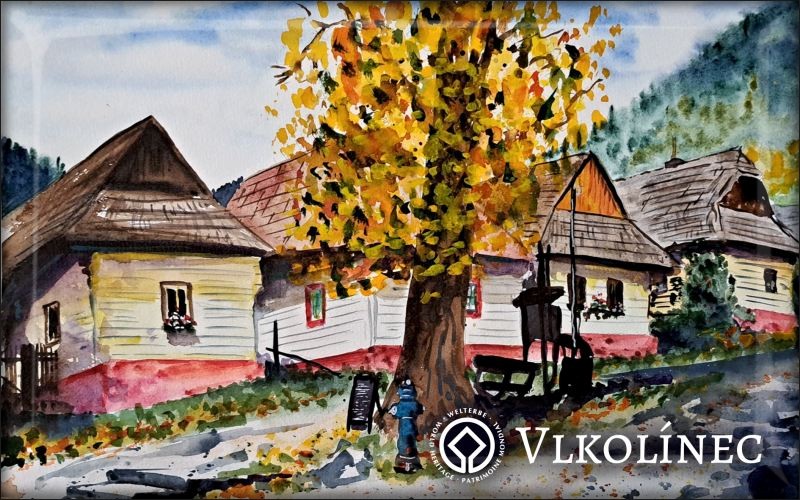 Vlkolínec – malarstwo – Magnes żywiczny