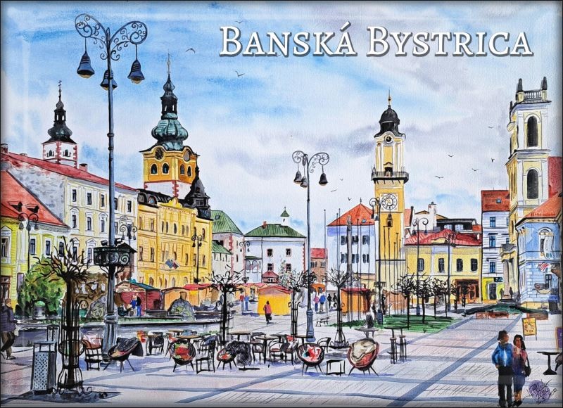Bańska Bystrzyca - Malarstwo - Kwadrat SNP – Magnes żywiczny