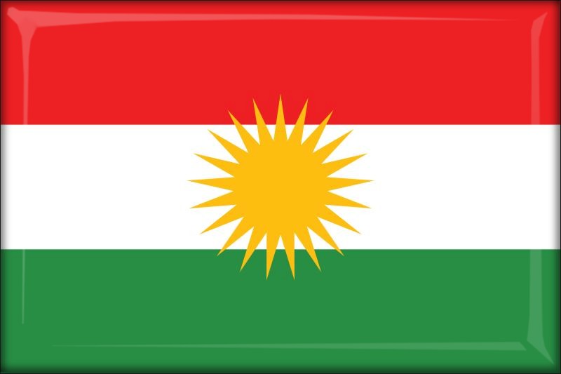 Kurdystan – Flaga – Magnes żywiczny