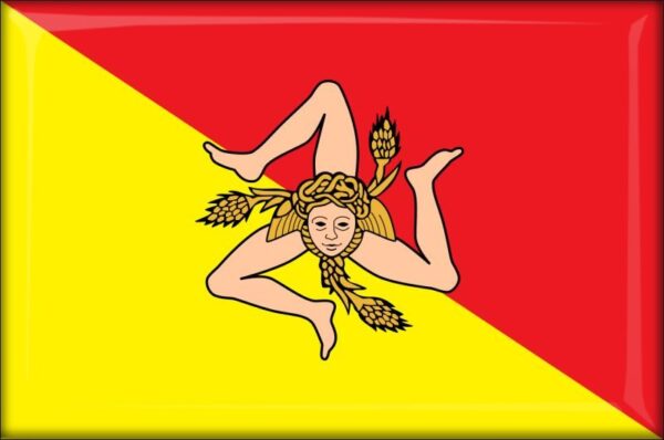 Włochy - Sycylia – Flaga – Magnes żywiczny