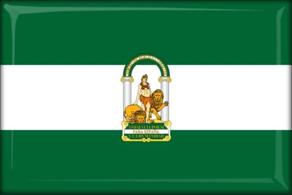 Hiszpania - Andaluzja – Flaga – Magnes żywiczny